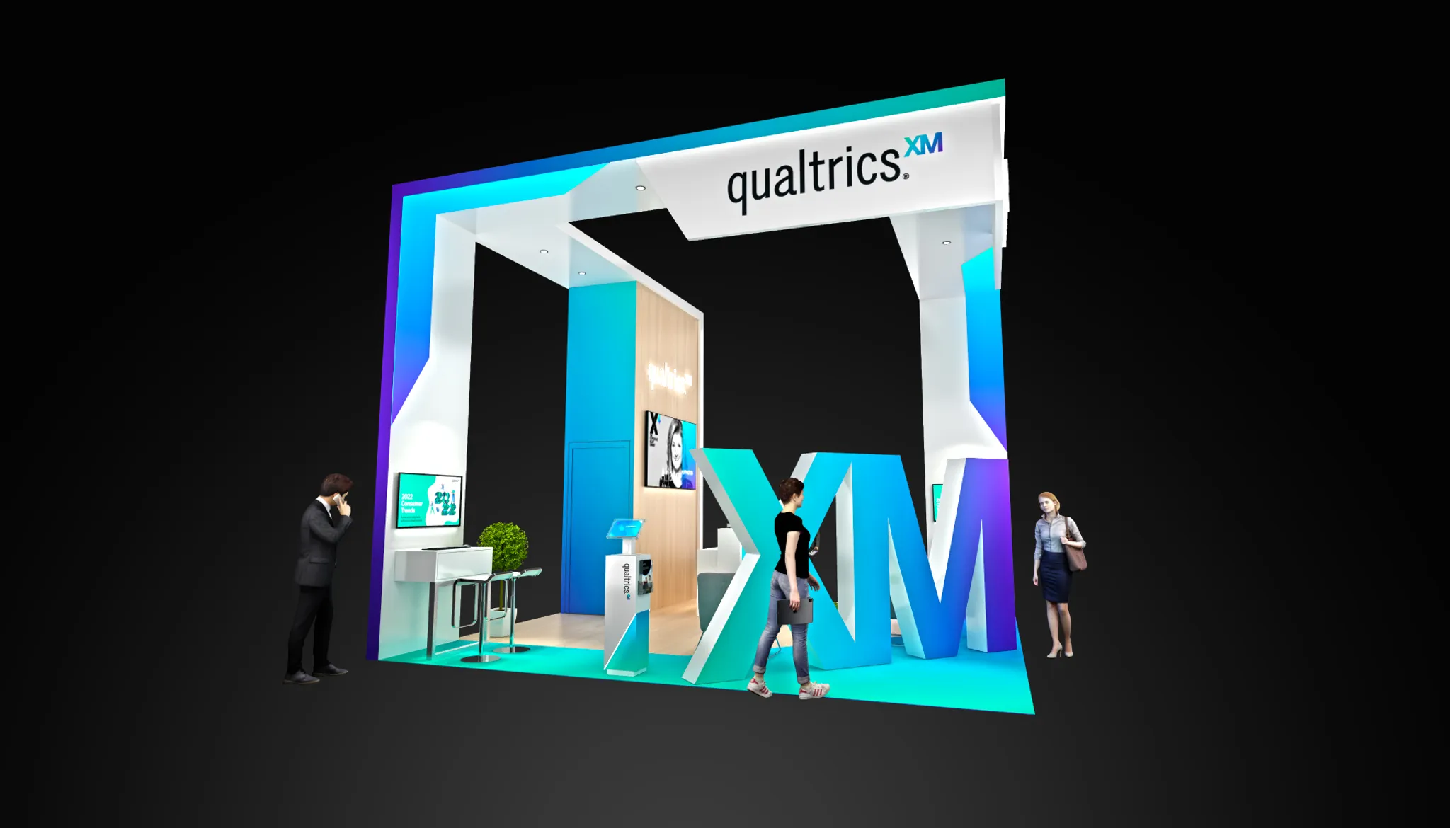 20x20 Island booth design by Reaction Space